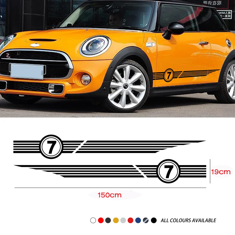 

Автомобильный кузов, боковая юбка, полосы, наклейка, дверь для MINI Cooper S One R53 R55 R56 F56 F57 F60, автомобильные виниловые аксессуары, 2 шт.
