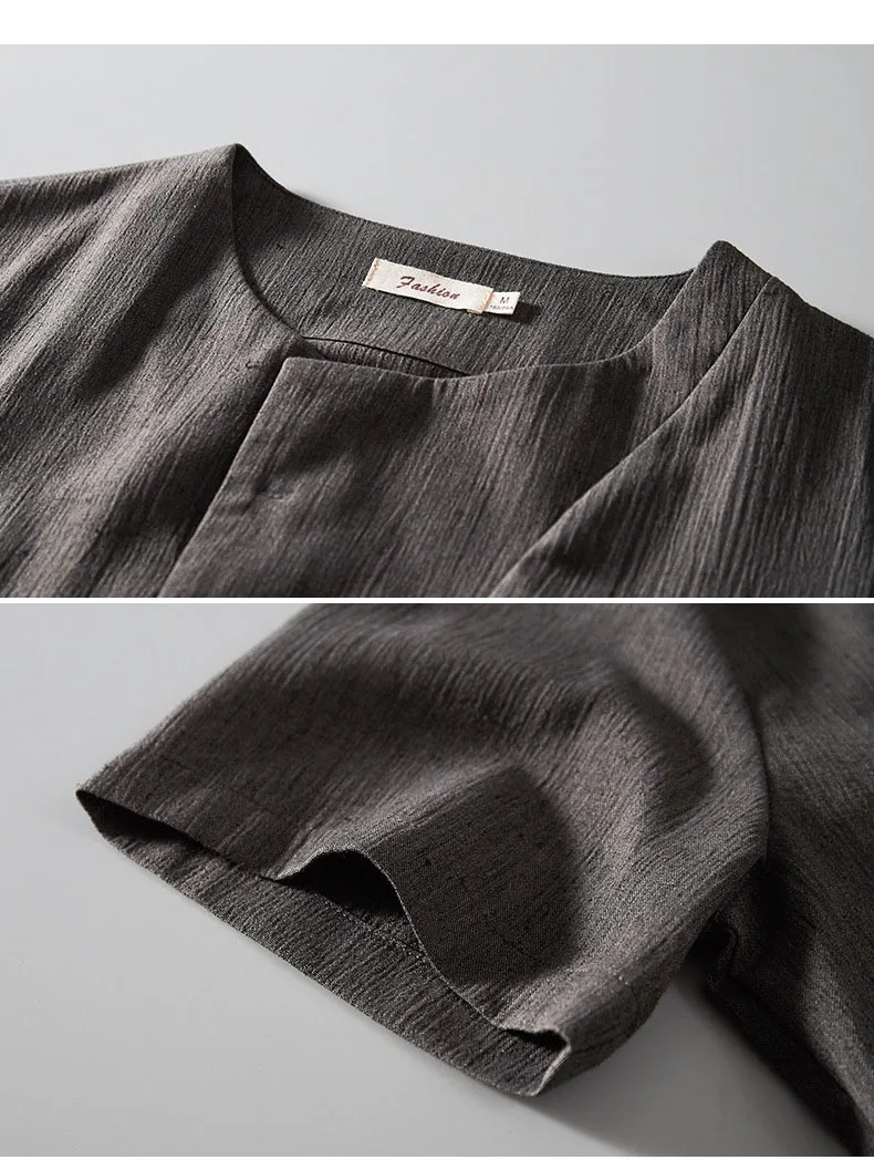 

2021 Summer Cotton And Linen T-Shirts With Short Sleeve Men's T-Shirt Cotton And Linen T-Shirts For Men