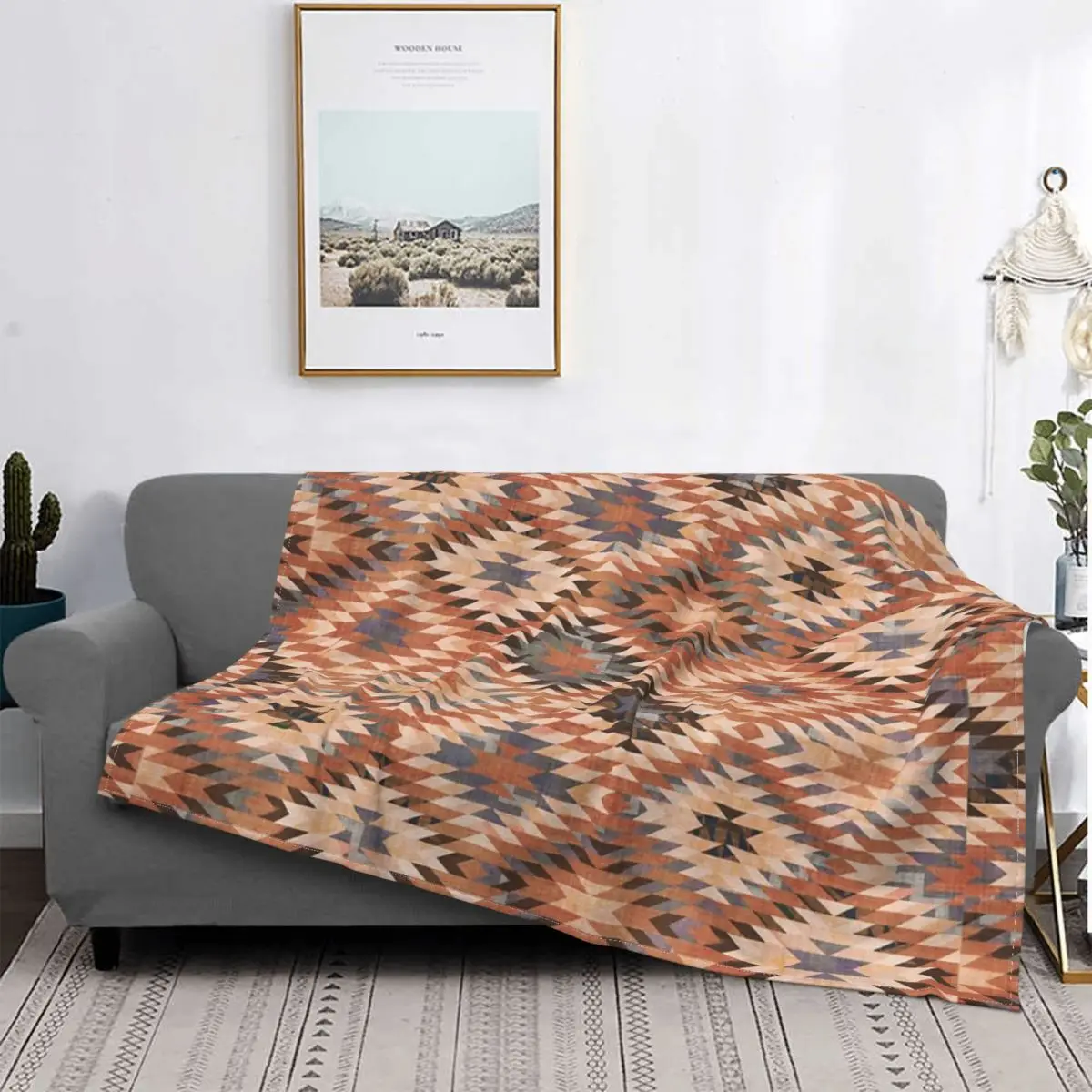 

Племенное одеяло из Юго-Западной Аризоны, покрывало для кровати, клетчатый диван для кровати, пушистое тепловое покрывало в клетку, покрыва...