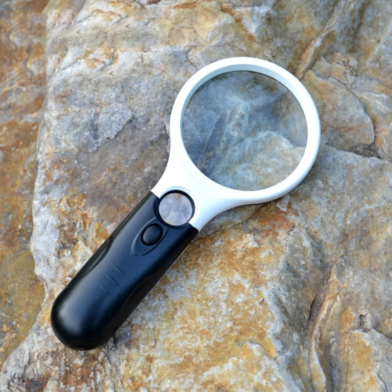 

Magnifying Glass with Light 3x 45x Handheld Magnifier LED Lighted Magnifying Glass Reading Small Prints Coins Map Drop shipping