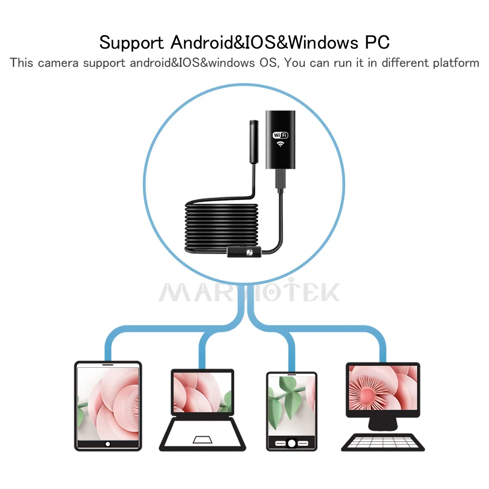 9 мм эндоскоп камера Wi Fi android HD мини Водонепроницаемый USB Инспекционная для IOS