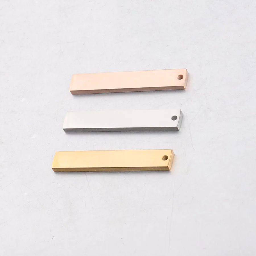 35x6 мм нержавеющая сталь прямоугольная пустая планка кулон для гравировки