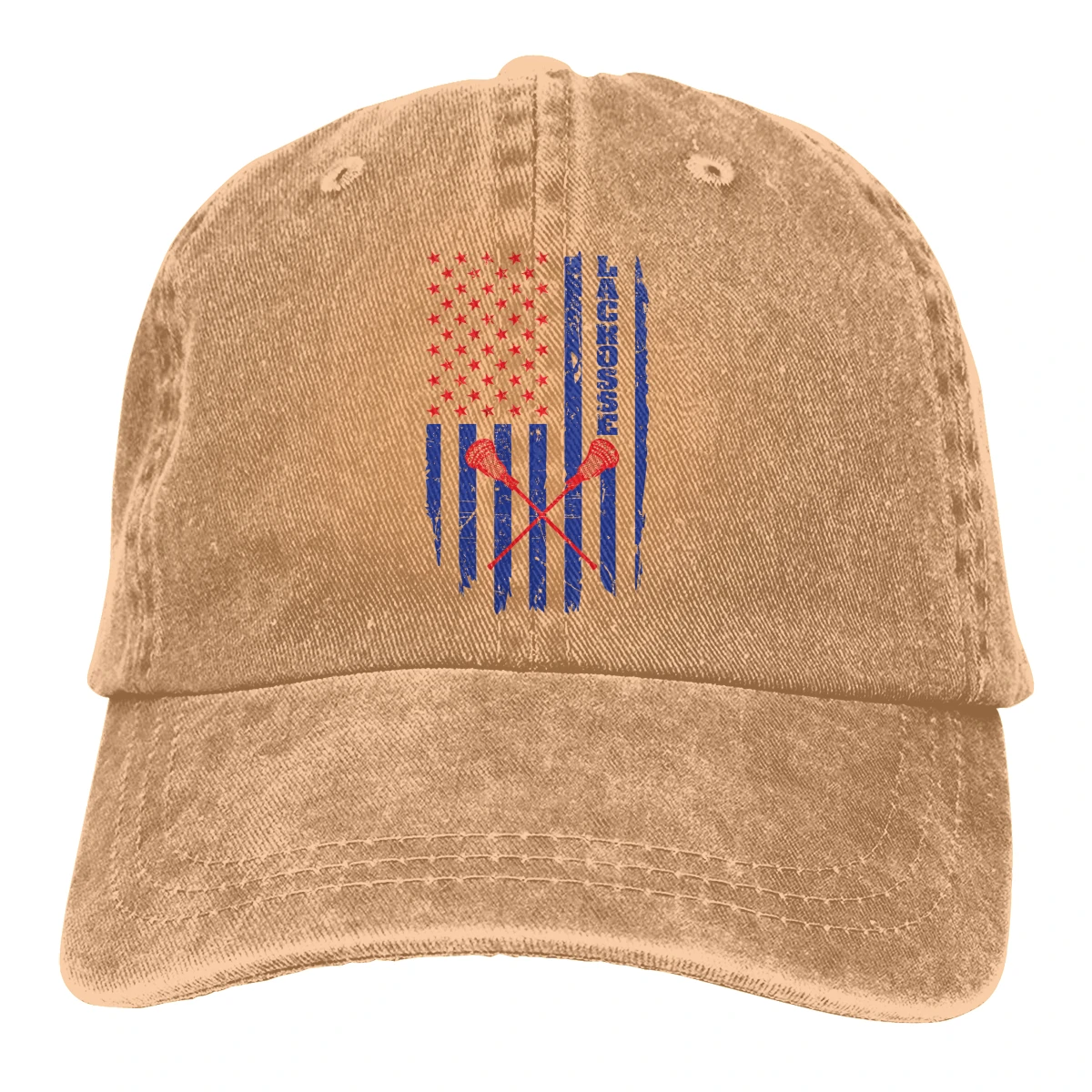 

Lacrosse American Flag men's womans Retro Washed Cowboy hat Hip hop caps