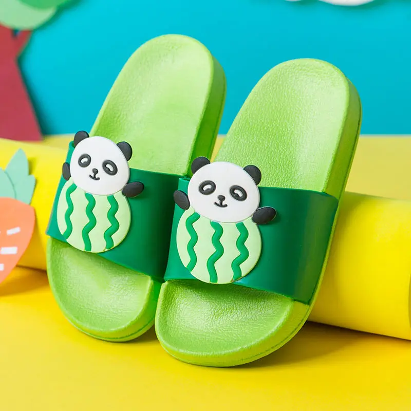 

Cute Kitten Cartoon Children Slippers Summer Boys Girls Soft Bottom Non-Slip Bathing Bathroom Baby Slippers Children Sandals