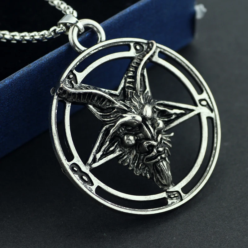 Baphomet перевернутая голова козла пентаграмма кулон ожерелье Baphomet LaVeyan LaVey сатанинские оккультные панк ожерелья для мужчин