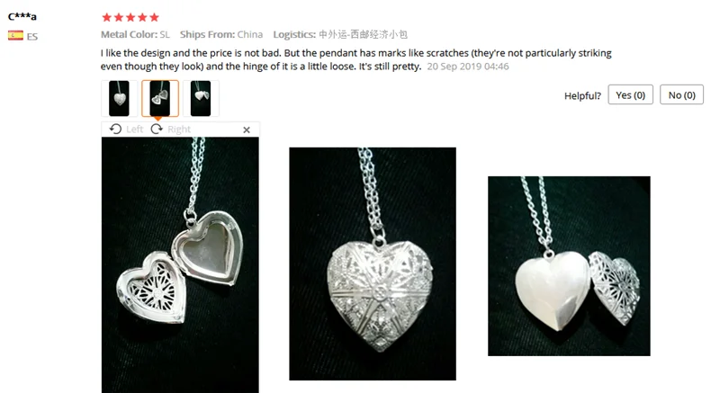 Стильное ожерелье женское колье в форме сердца с фоторамкой подвеской ювелирное