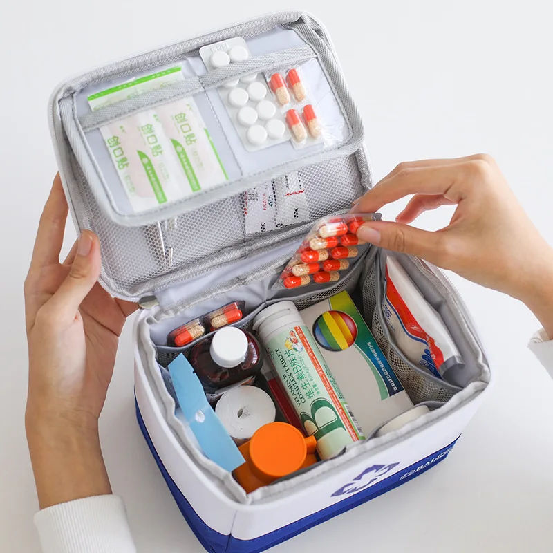 

Large Capacity Layered Medical Bag Multifunctional Travel Emergency Medical Treatment Article Organizer Drug Storage Case Items
