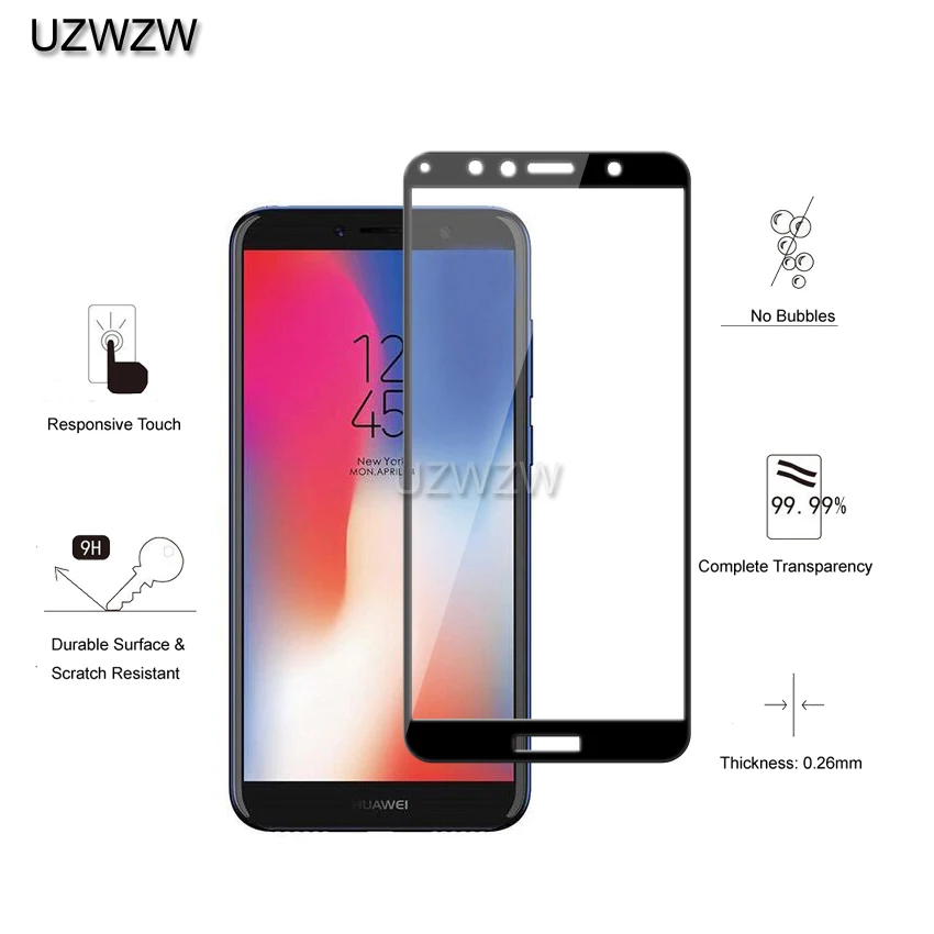 Закаленное стекло для Huawei Y6 2018 / Prime Pro полное покрытие защита экрана закаленное