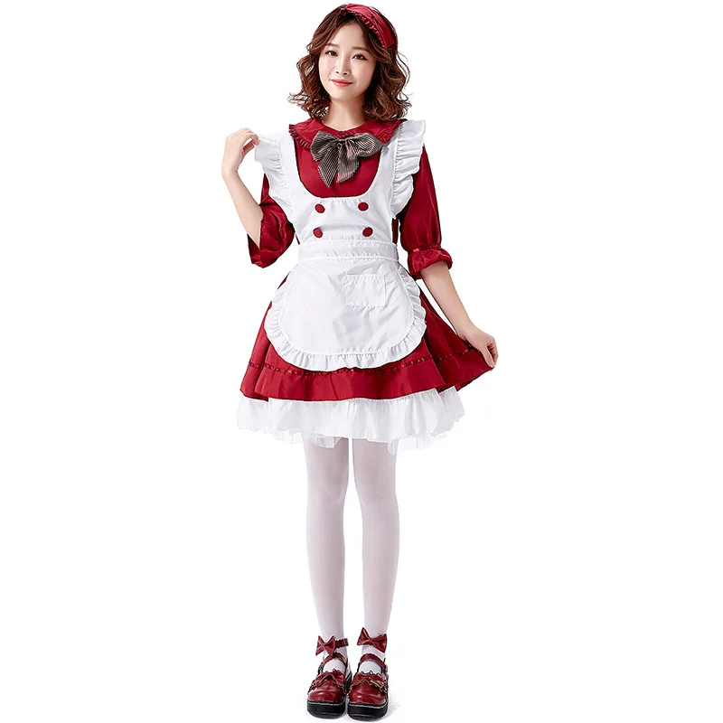 Новая сексуальная милая Лолита искусственная кожа Аниме Косплей горничная