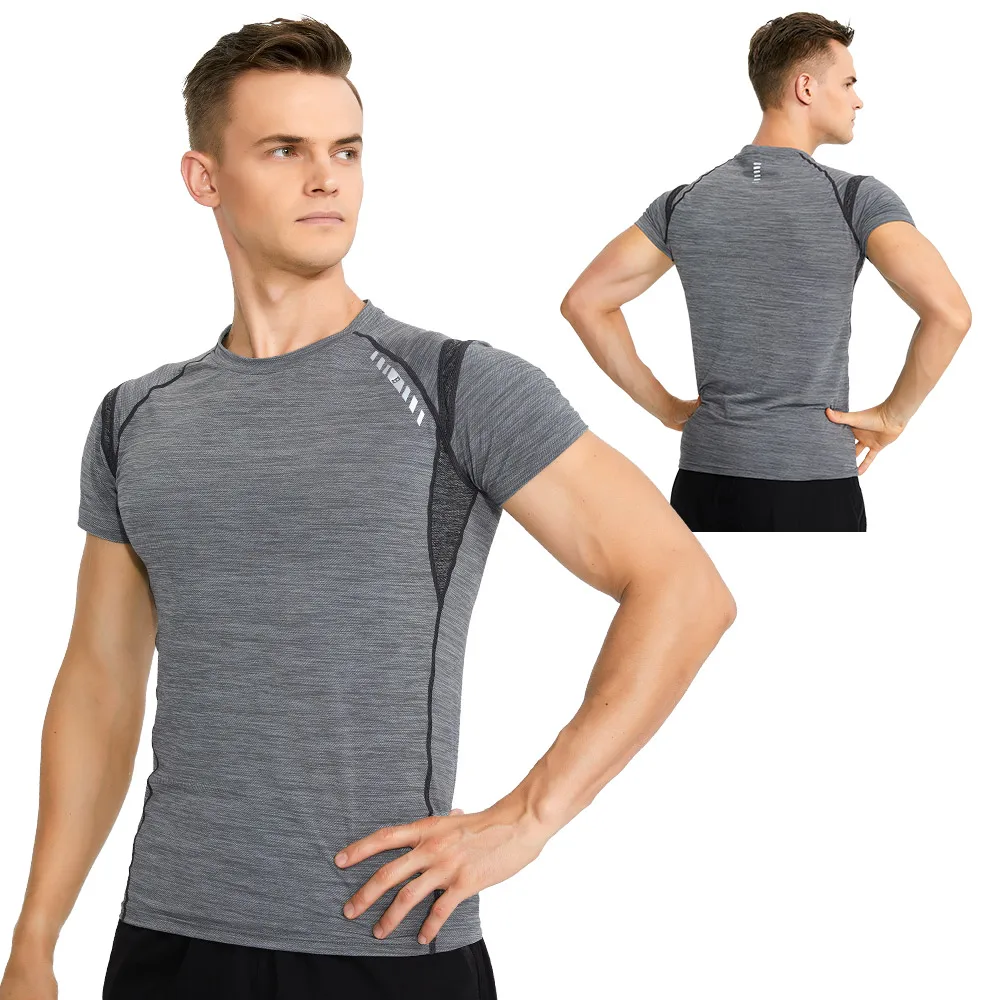 Men's Running Shirts, Quick-Drying Compression Sports Shirts,Gymnastics T Shirt Training Men, Fitness Muscle Shirts Gym Clothing