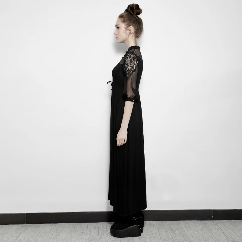 Панк рейв Готический паутина кружева кисточка рукава платье сексуальные женские