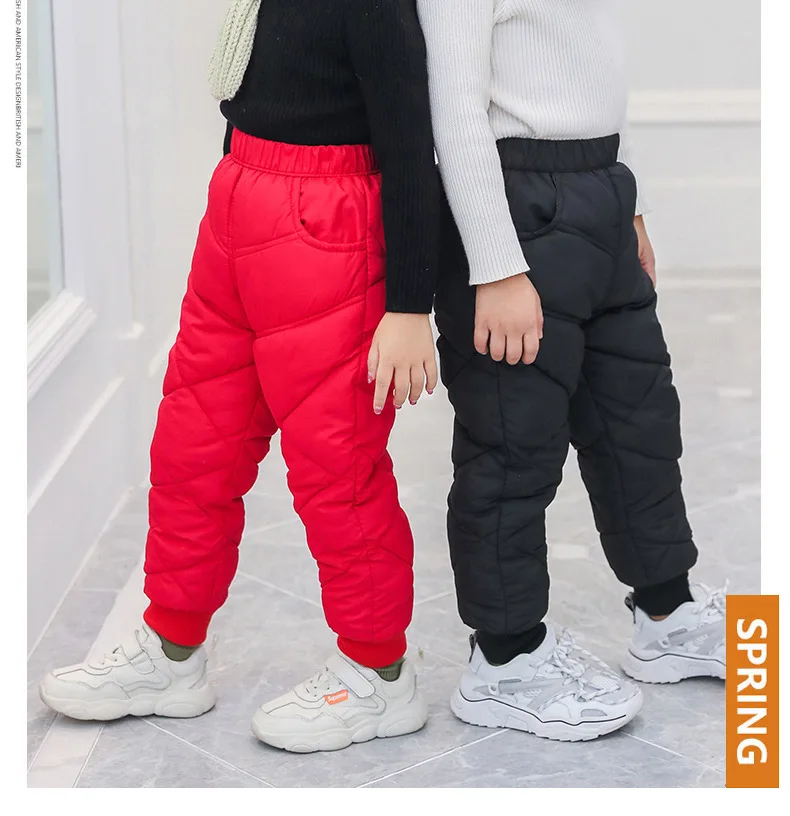 Kids Pants Autumn Winter New Baby Boys Girls Down Pants Children Thick Warm Down Trousers Kids Clothes Waterproof Trousers