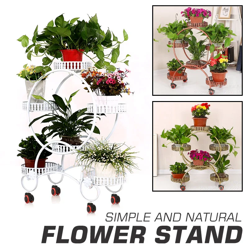 

4 Tiers Iron Flower Rack Plant Stand Shelves 74x35x80cm Multi Flower Stand for Bonsai Display Shelf Yard Garden Patio Balcony
