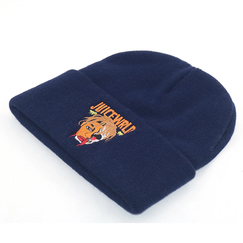 

Hip hop knitted beanies for Autumn winter Juice Wrld 999 beanie cap embroidery cotton Skullies ski cap unisex high quality