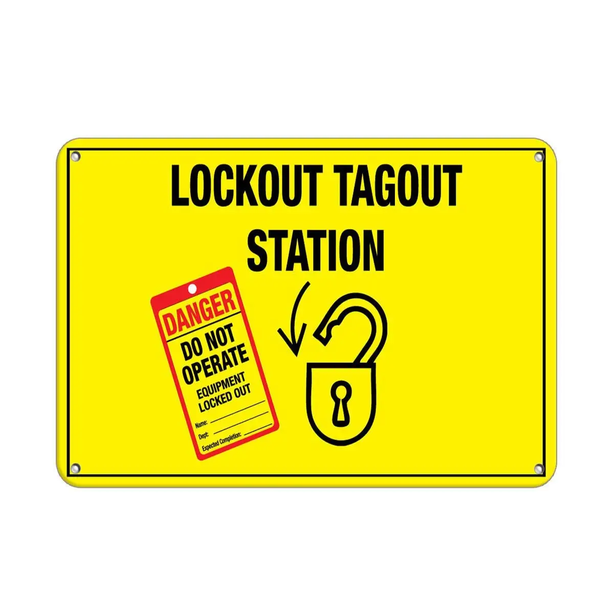 

Guadalupe Ross Metal Lockout Tagout Station Hazard Sign Hazard Labels Wall Decor Sign 12x8 Inches