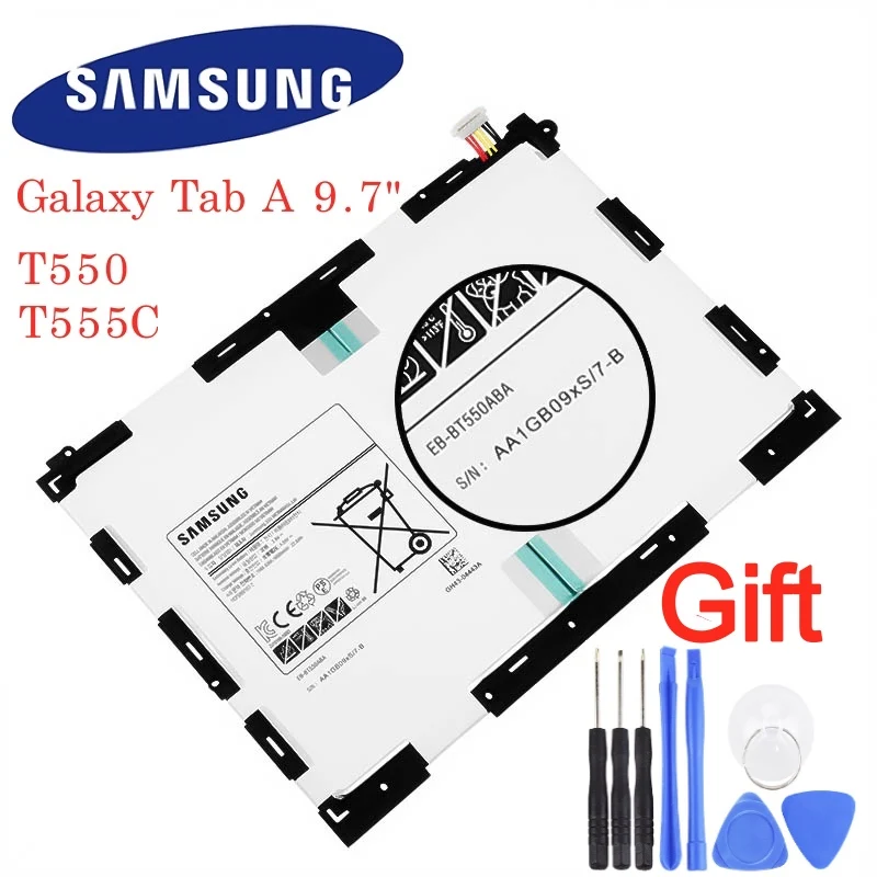 Оригинальный сменный аккумулятор Samsung для Galaxy Tab A 9 7 T550 P550 T555C P555C Оригинальная