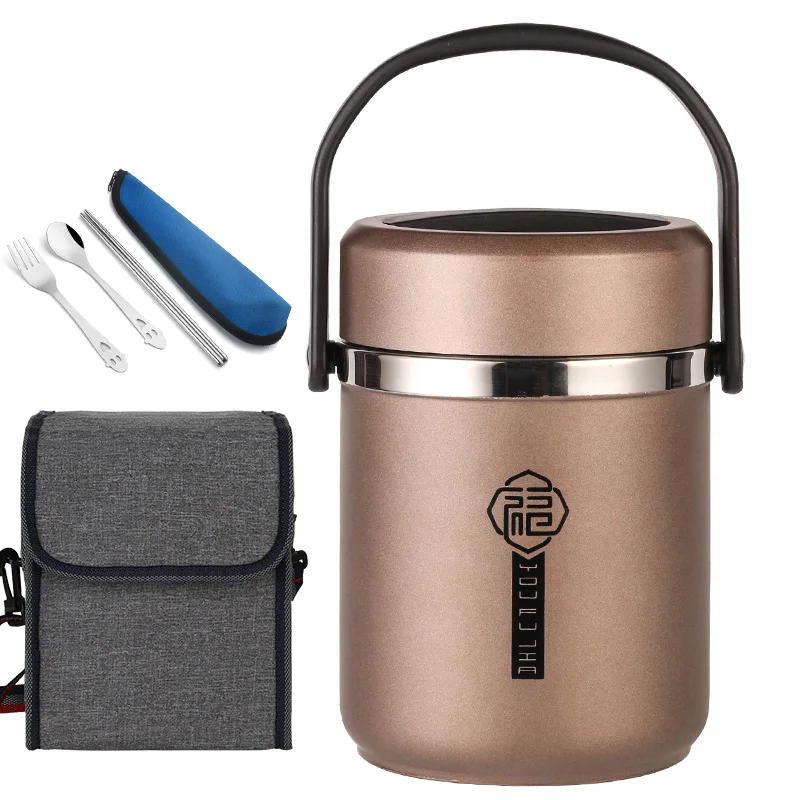 6 Hours Thermal Vacuum Lunch Box 304 Stainless Steel Insulated Worker Adult Food Container Large Picnic Student Bento Box Set