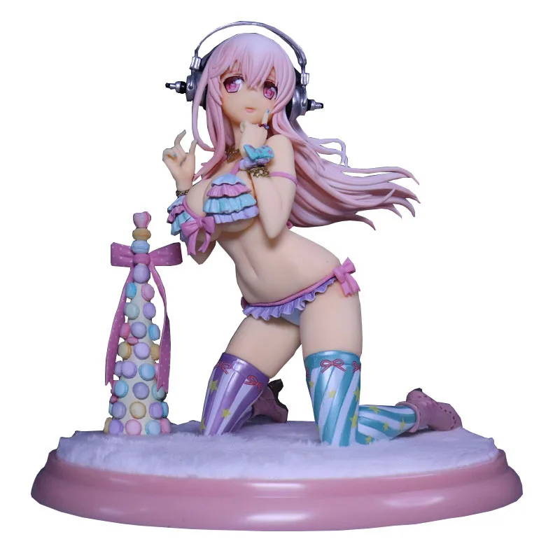 

Super Sonico With Macaron Tower SuperSonic Swimsuit PVC Bikini Sexy girls Anime PVC Action Figures toys Anime figure Toys gifts