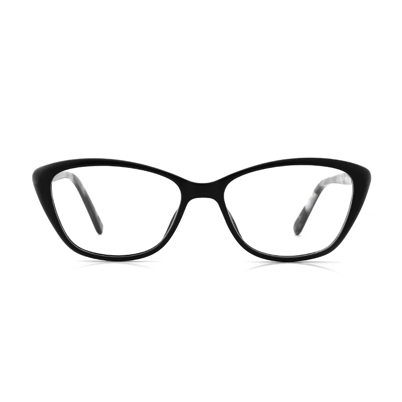 

LANSSYAcetate Women Eyeglasses Frame Transparent Myopia Black Cat Eye Glasses Frames Fashion Trend For Women#LS8048