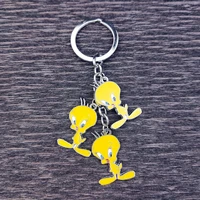 fashion silver key keyring keychain yellow duck bird classic small colorful travel gift special lovely cute cartoon metal k0035