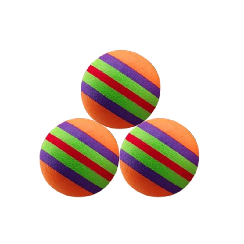 10 Pcs Rainbow Balls Throwing Funny Interactive Play Chewing Rattle Scratch Toy Pet Dog Supplies