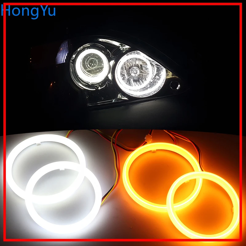 

for Hyundai Terracan 2001 2002 2003 2004 2005 2006 2007 Cotton Switchback LED Dual Color Angel Eye White Amber turn signal light