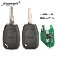 jingyuqin 2 button car remote key 433mhz id46 chip transmister for renault traffic master vivaro movano kangoo ne73 vac102 blade