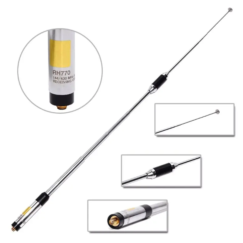 

Harvest RH770 Dual Band 144/430MHz High Gain SMA-Female Telescopic Antenna for baofeng UV-5R UV-82 BF-888S WALKIE TALKIE RH-770
