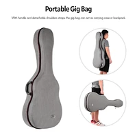 muslady 41 inches acoustic guitar gig bag lightweight hardshell carrying case cotton exterior plush lining with shoulder straps