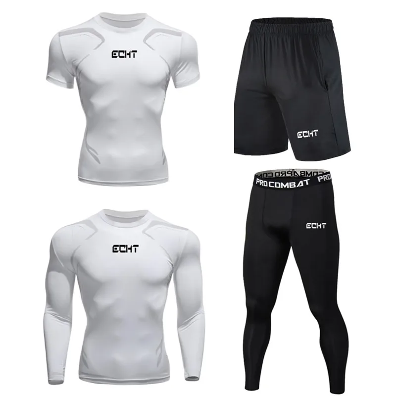 4 шт./компл. мужские спортивные костюмы спортивная одежда компрессионная для