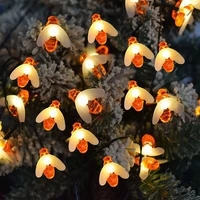 outdoor battery powered cute honey bee string lights garden patio christmas decorations fairy lights for helloween fence patio