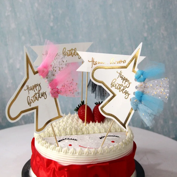 Украшение для торта в виде единорога блестящий Топпер на день рождения акриловый