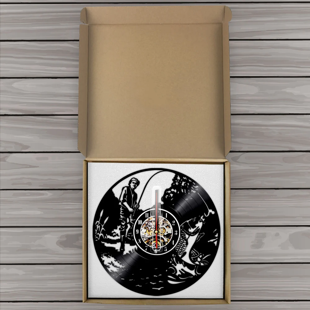 Настенные часы для рыбалки 3D настенные подарок рыбаков виниловые LP с записью