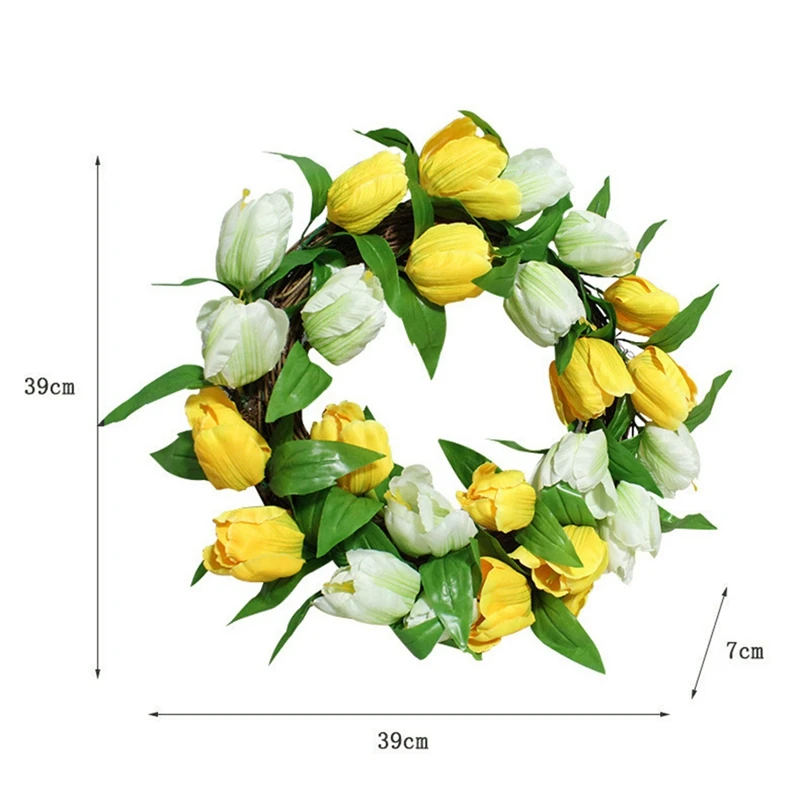 

Flower Ring Doorwork Home Tulip Vine Wall Wall Door Hanging Festival Decoration Flower Artificial Decoration