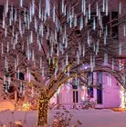 Водонепроницаемая светодиодная гирлянда метеоритный дождь, наружное Рождественское украшение для дома, вилка стандарта ЕССШААвстралииВеликобритании, 8 трубок, 30 см, 50 см