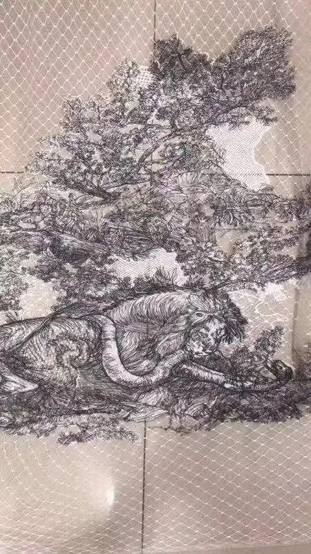 Высококачественная современная французская сетчатая кружевная ткань с