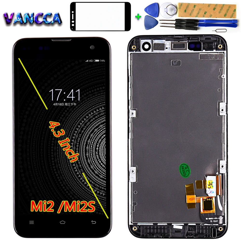 Vancca 4 3-дюймовый ЖК-дисплей для Xiaomi mi 2 mi2S mi2 сенсорный экран 1280*720 дигитайзер в сборе
