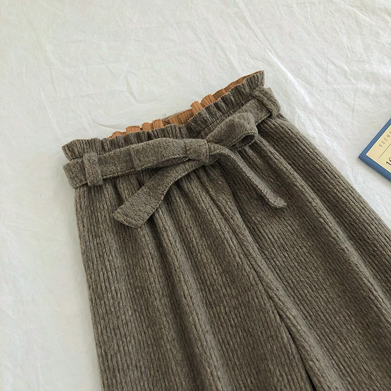 Женские шерстяные брюки с широкими штанинами повседневные Свободные высокой
