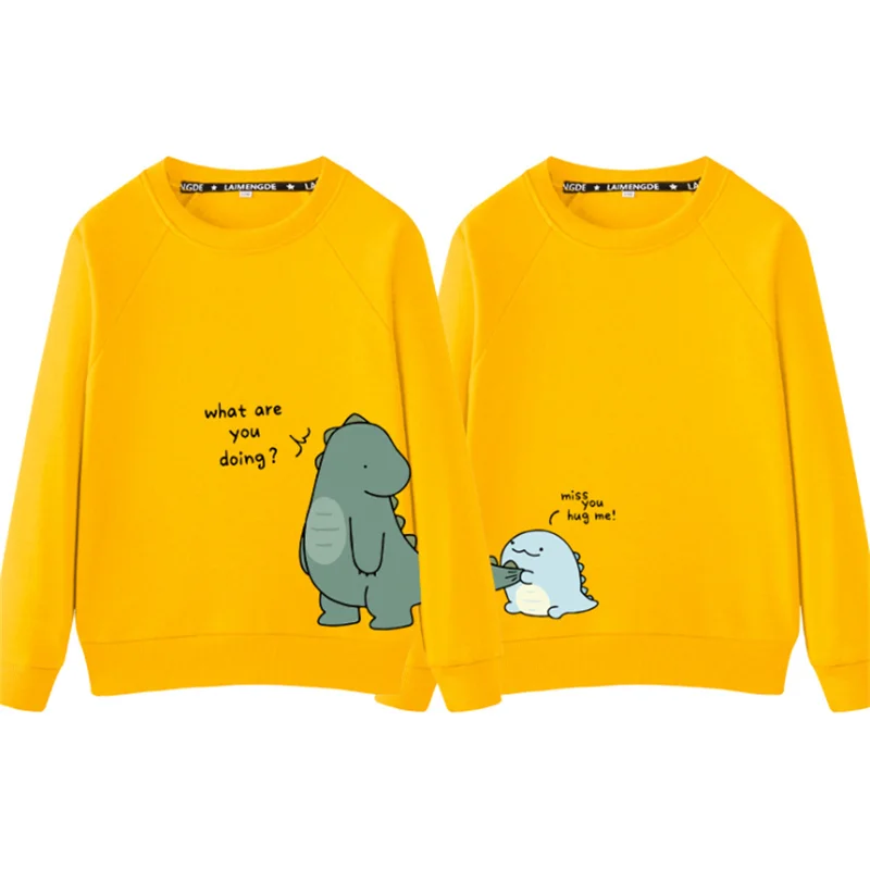 Хлопковые свитшоты для всей семьи Осенние милые топы с мультяшным принтом отца