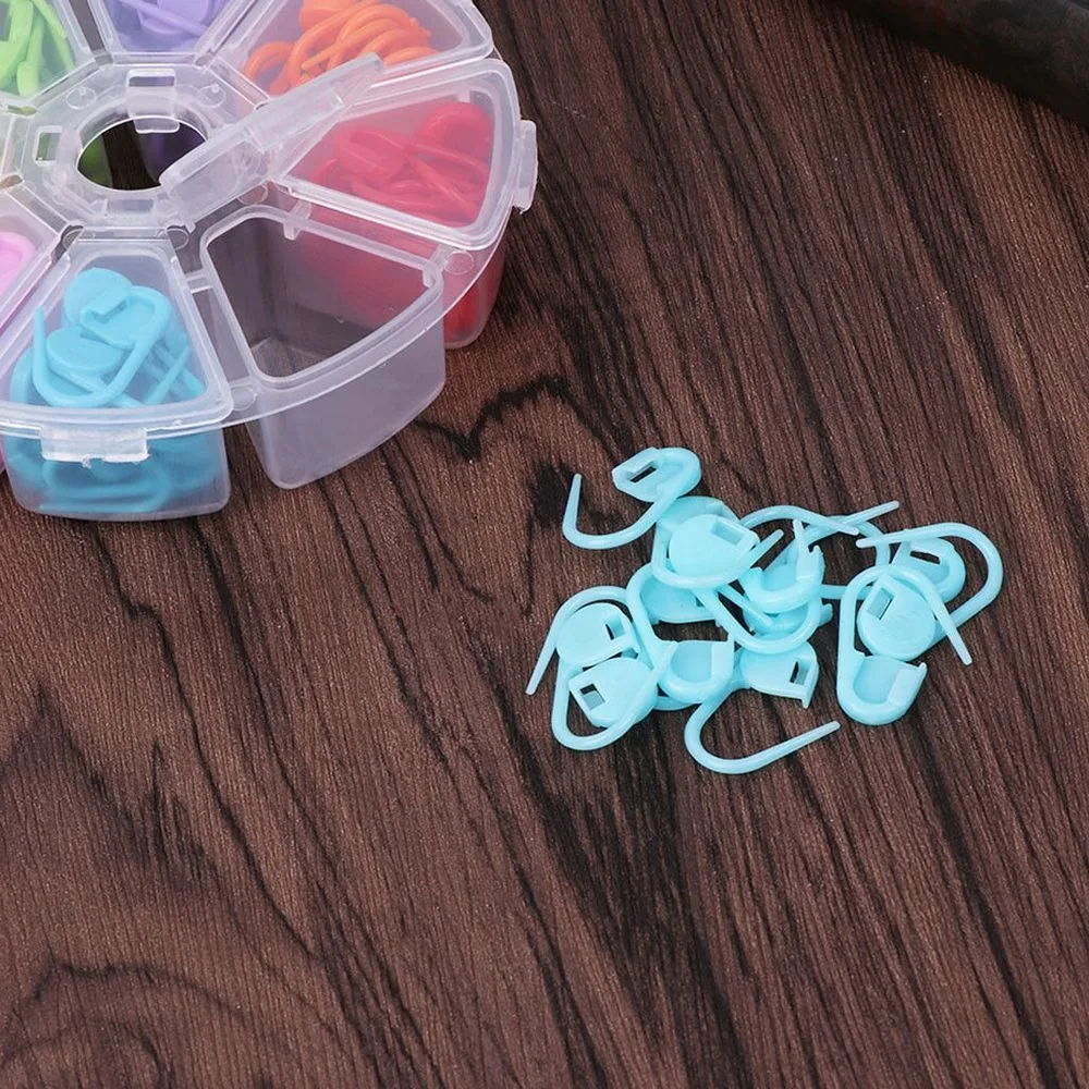 Новинка 2019 104 шт. инструмент для вязания крючком фиксации игл маркеров с коробкой