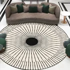 Современный круглый ковер и коврики, минималистичные круглые напольные коврики для гостиной, спальни, Нескользящие, для компьютерного стула, домашний декор