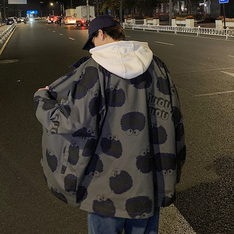 

streetwear Harajuku blouse couple shirt women men Clothing Blouses bf long shirts spring autumn turn-down collar Tooling jacket