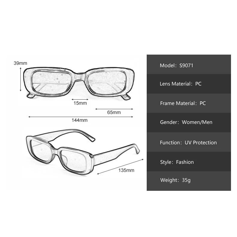 

2021 New Travel Retro Women Men Hiking Sunglasses Chic Small Rectangle Sun Glasses UV 400 Black Leopard Shade Outdoor Eyewear