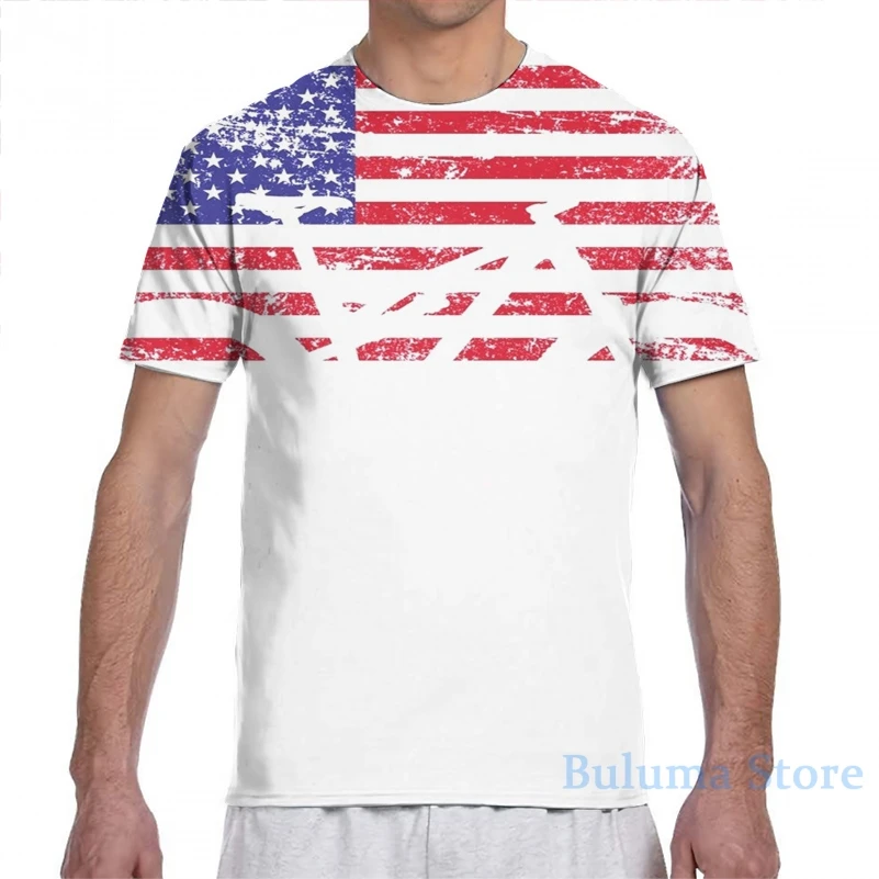 Футболка Мужская/женская с принтом винтажная тенниска американским флагом