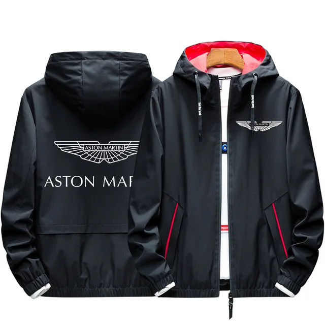 Демисезонная куртка-бомбер с логотипом Aston Martin Мужское пальто на молнии