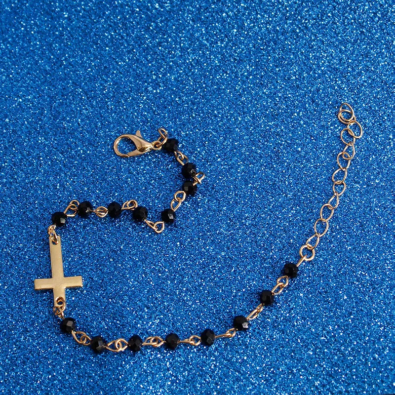 

Boho Thin Style Fashion Chain Jesus Christian Stainless Steel Bracelet Women Gold Charm Cross Bracelet Girls Jewelry