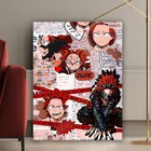 Eijiro Kirishima Red райот, моя геройская академия, аниме BNHA, живопись на холсте, настенные художественные плакаты, печать, украшение для гостиной, домашний декор