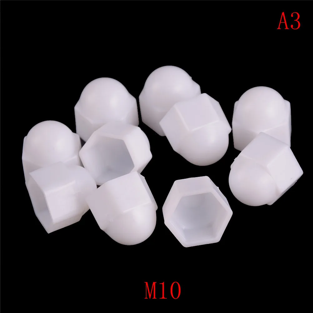 

10pcs/set M6 M8 M10 M12 White Dome Bolt Nut Protection Caps Cover Hex Hexagon Nuts Cap Nuts Protection Cover Nuts