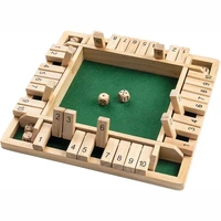 four person digital wooden dice shut the box board game deluxe four sided table games set for bar family party 4 types