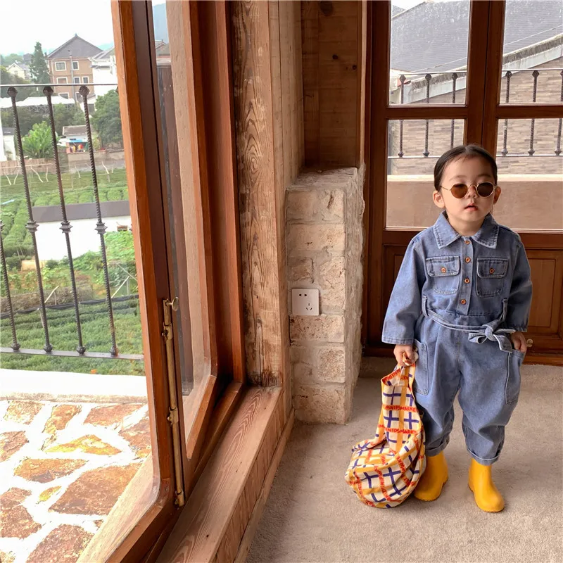 

Children's Wear Korean Denim Pants Autumn 2021 New Boys Girls Loose Leisure Jeans